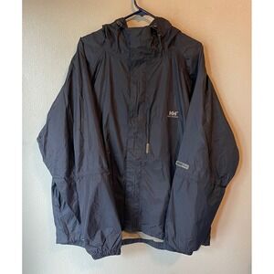 Helly Hansen XXL Mens Black Rain Jacket Hooded Helly Tech 3 Waterproof